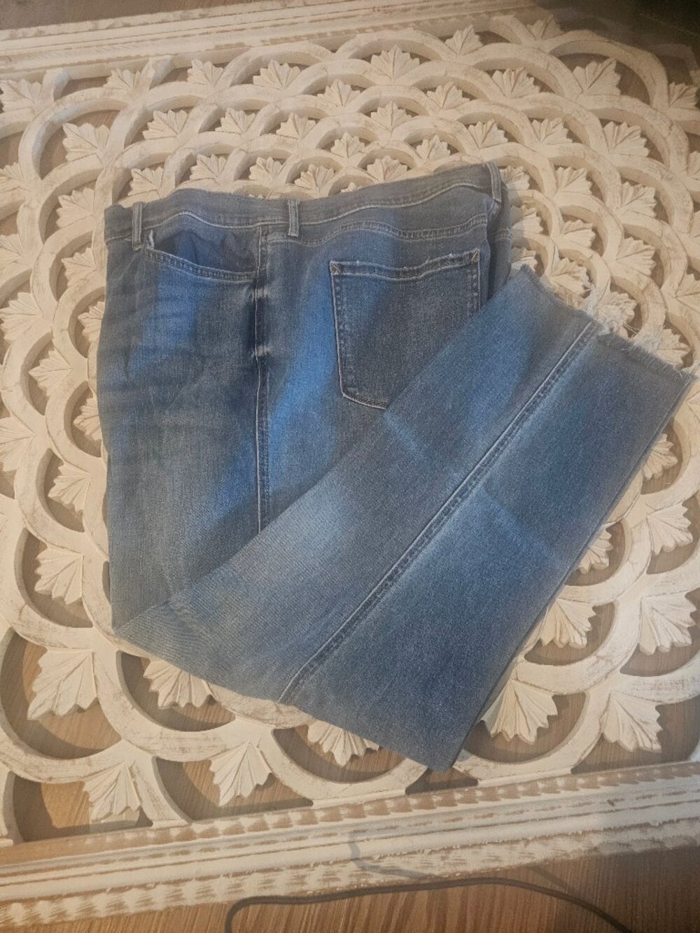 Light blue straight leg jeans